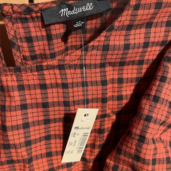 Madewell Ruffle-Front Top in Plaid - Picture 5 of 7